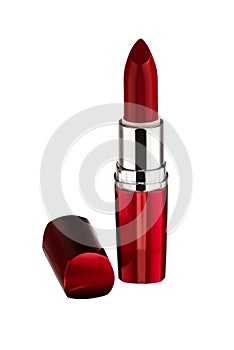 Red lipstick isolated on white background. Modern design