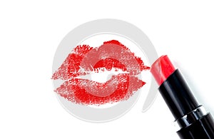 Red lipstick kiss