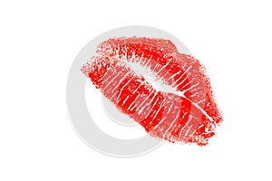 Red lipstick kiss photo