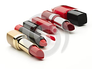 Red Lipstick and red luxury beauty cosmetics