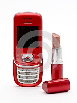 Red lipstick & red phone