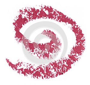 Red lipstick trace isolated over white