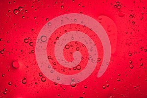 red liquid background of bubbles