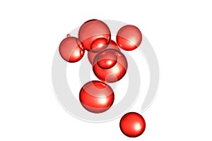 Red liquid bubbles