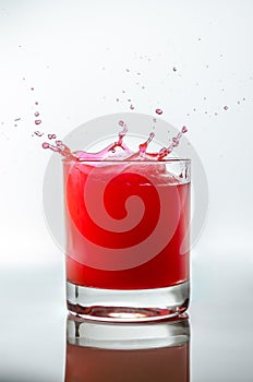 Red liquid splash