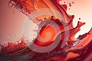 Red liquid splash closeup