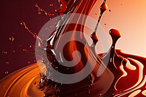 Red liquid splash closeup