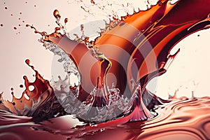 Red liquid splash closeup