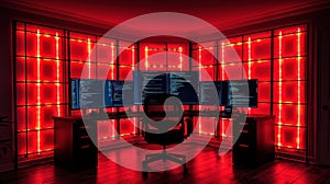 Cyberpunk Red Room: Immersive Coder's Haven