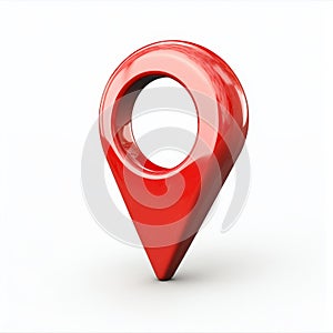 Red Location Pin Clipart on White Background
