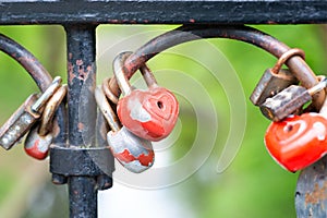 Red lock padlock love heart