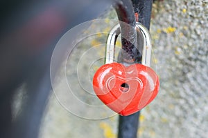 Red lock padlock love heart