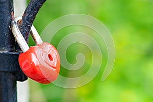Red lock padlock love heart