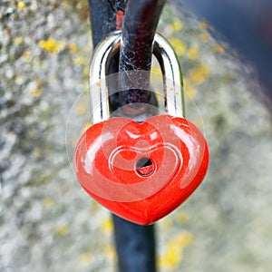 Red lock padlock love heart