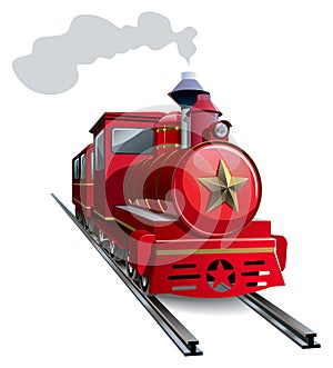 Red locomotive photo