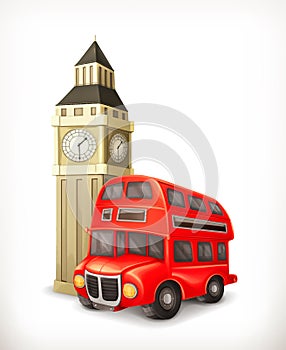 Red London Bus illustration