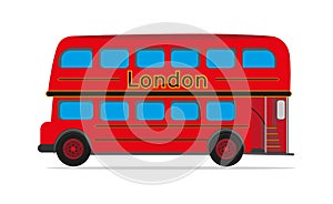 Red London Bus vector drawing