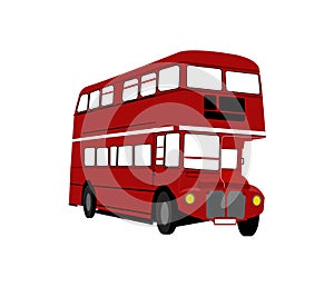 Red london bus vector isolated on white background