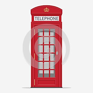 Red London Street Phone Booth vector