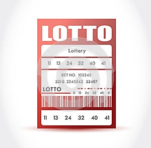 red lotto ticket illustration design