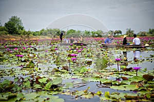 Red Lotus Floating Market in Thailand