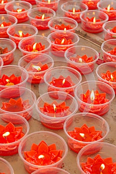 Red lotus shape candles