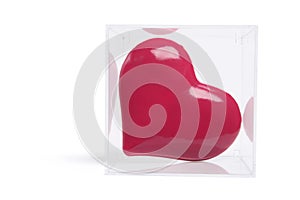 Red Love Heart in Plastic Box