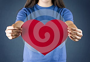 Red Love Heart with Space to Write photo