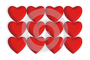 Red love hearts