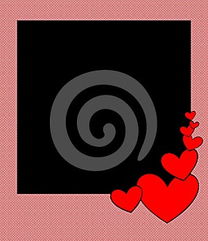 Red Love Photo Frame with dotted Pattern 25