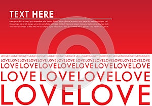Red love Typo Background photo