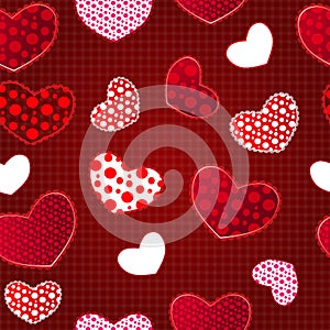 Red Love Valentin's Day Seamless Pattern