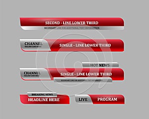 Red lower third pack element design