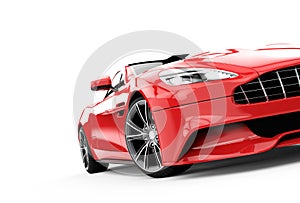 Red luxury car isolated on a white background