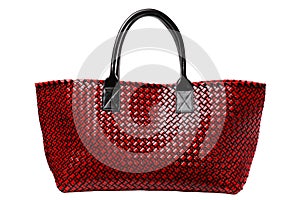 Red luxury leather bag