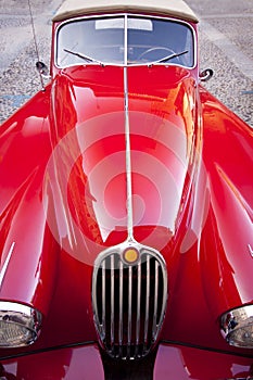 Red luxury retro sports car
