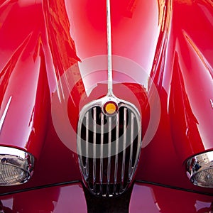 Red luxury retro sports car