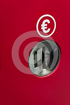 Red machine payment buy and pay here in coins euro