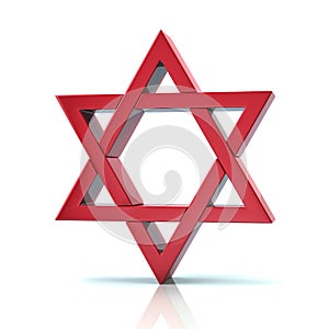 Red Magen David 3d illustration