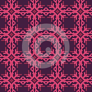 Red magenta violet pink mandala art seamless pattern floral design background vector illustration