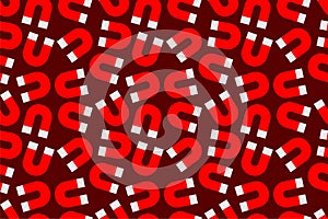 red magnet repeat seamless pattern doodle cartoon style wallpaper background