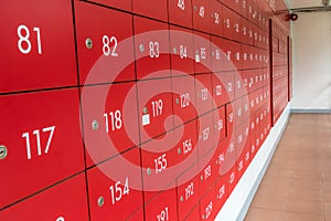 Red mailboxes locker