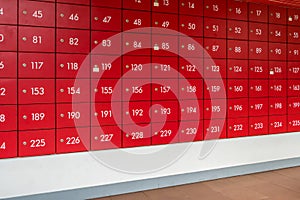 Red mailboxes locker