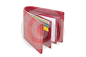 Red male wallet isolated