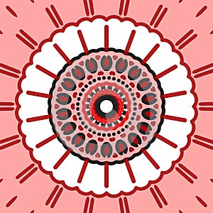 Red Mandala for element ilustration icon