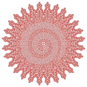 Red Mandala . Round Ornament