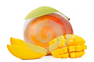 Mango fruit isolated white background