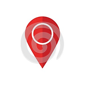 Red map location pin icon with transparent background for navigation apps