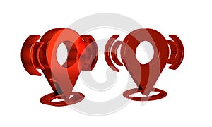 Red Map pin icon isolated on transparent background. Navigation, pointer, location, map concept.