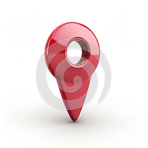 Red map pin isolated on white background